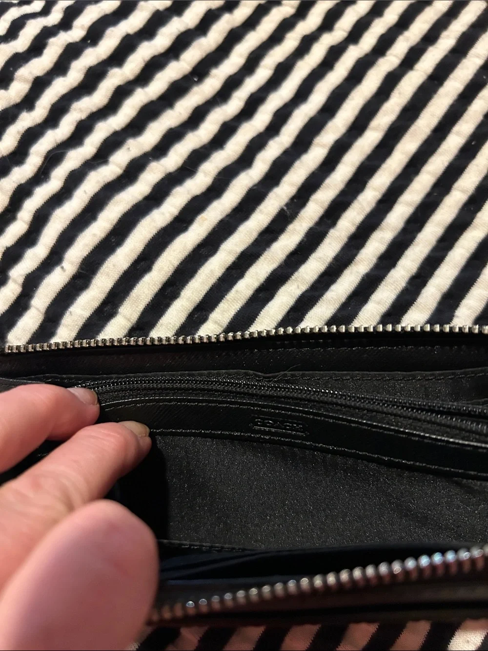 Coach Black Men's Zip-Around Leather Wallet